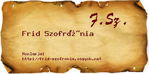 Frid Szofrónia névjegykártya
